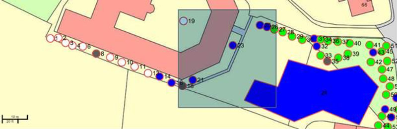 Tree plotting report as part of tree survey