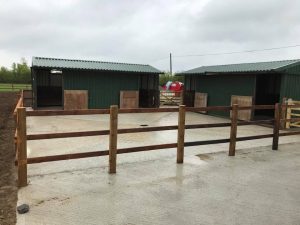 A few pictures of the new build equestrian yard coming together just entrance walls and electric gates to complete and water troughs to go in when dry enough