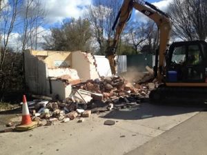 Demolishing the gate house