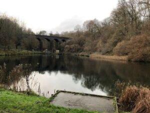 fence project to protect the disabled fishing lake at Tucking Mill Nr Bath