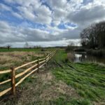 cleft sweet chestnut fence around lake